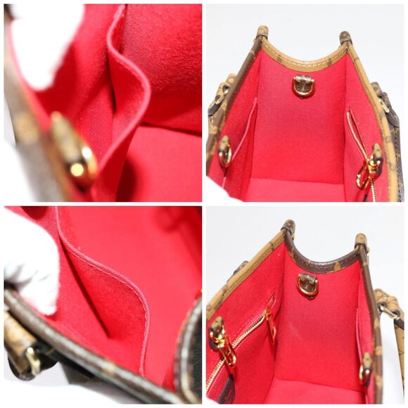 LOUIS VUITTON Monogram Reverse On The Go PM Hand Bag